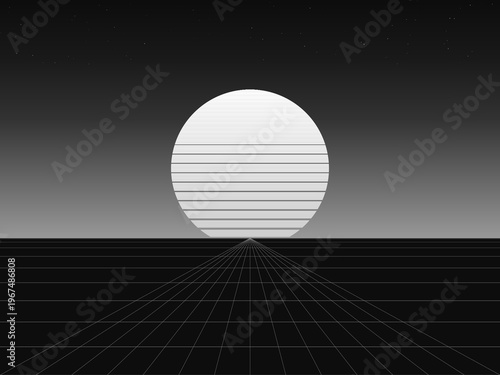 Vaporwave Sunset Abstract Neon Purple Pink Backdrop Design