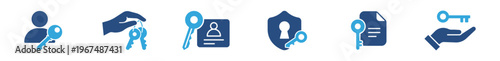 Access Control Icon Set, Key and Security Authorization Symbols, Vector Illustration