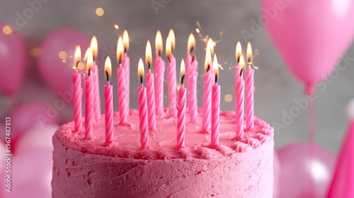 Celebration Cake With Sparklers and Candles at a Party in a Bright Setting Wi...