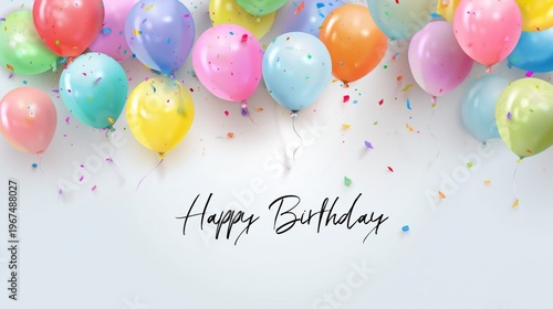 Colorful Balloons and Confetti Create a Festive Birthday Atmosphere for Celeb...