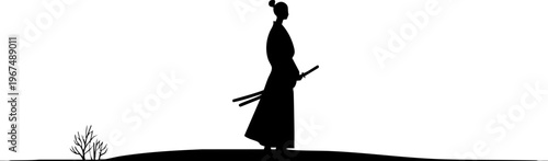 Samurai Silhouette Against the Sun