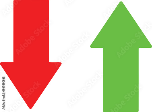 Contrasting directional arrows indicating opposite movements in bright colors Vector