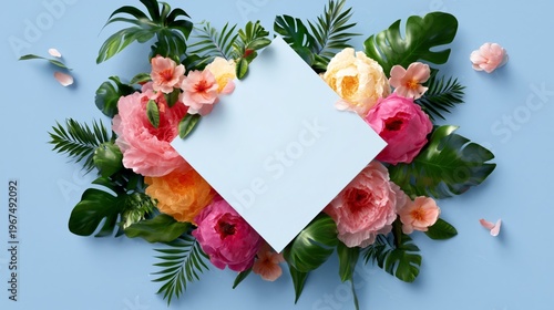Floral Arrangement With an Empty Plate on a Light Background During a Dinner ...