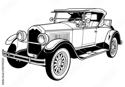 vintage car vector
