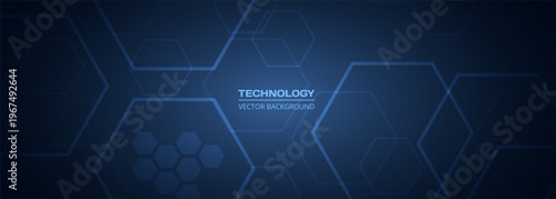 Dark hexagon grid evokes secure network, abstract background layered with subtle hexagonal patterns, node highlights, and soft blue gradients create corporate technology feel for cybersecurity.