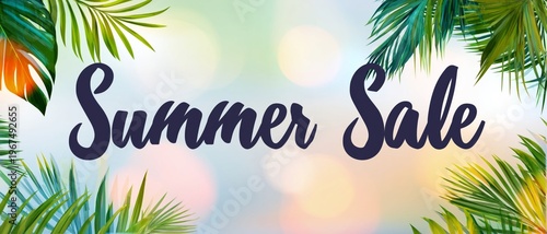 Summer Sale Offers on Various Products During the Warm Season in a Bright and...