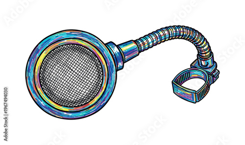 Colorful pop filter with flexible gooseneck and clamp for microphone