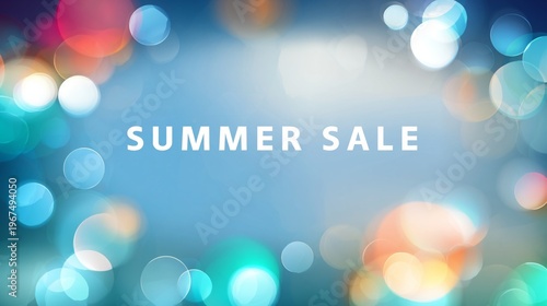 Summer Sale Promotion With Colorful Bokeh Lights in the Background During Bri...