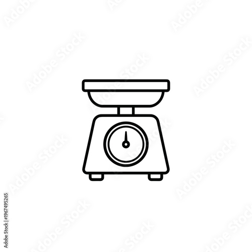 Analog kitchen scale in minimalist design for measuring ingredients  