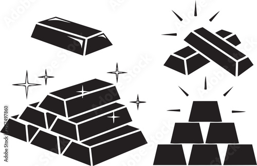 Gold Bars Illustration: A collection of meticulously crafted gold bars, rendered in a striking visual, symbolizing wealth, financial prosperity, and value.