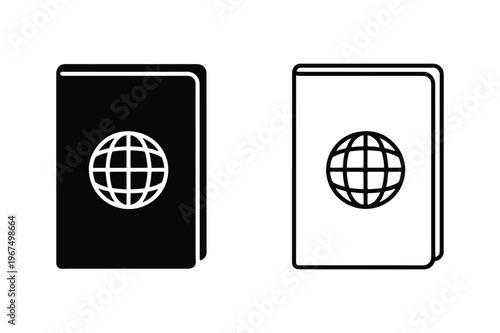 Travel Passport Line And Solid Icon Set
