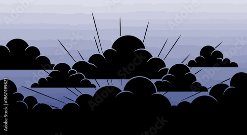 Dark Clouds and Sun Rays in a Mysterious Sky.