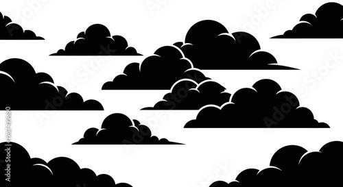 Dark ominous clouds in a clear sky, symbolizing a looming storm or bad weather ahead.