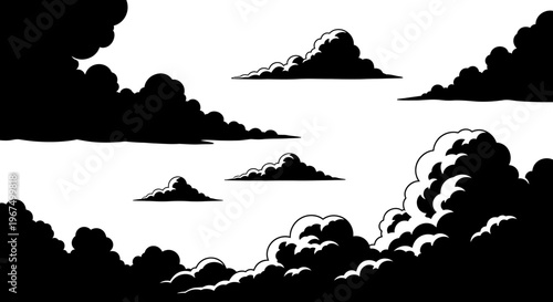 Dramatic Black and White Clouds in the Sky.