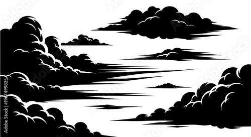 Dramatic Black and White Clouds in the Sky.