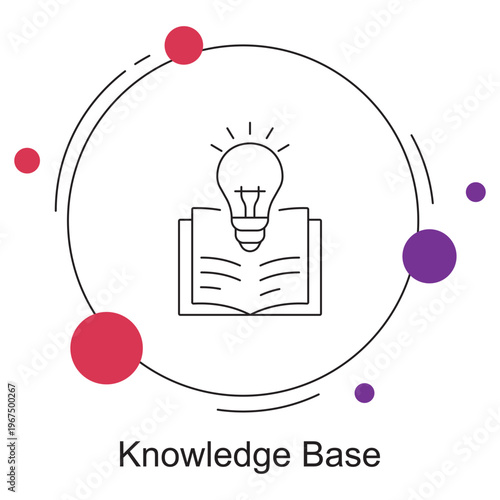 Knowledge Base Icon, Information Repository Icon, Help Center Illustration, Knowledge Management Graphic, Digital Documentation Design, vector