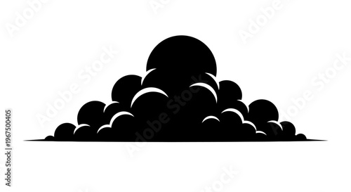 Stylized dark cloud formation silhouette graphic design element.