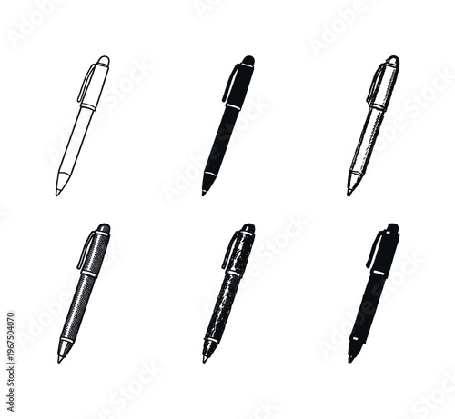 Ballpoint pen writing instrument with capped tip used for signing documents and everyday note taking | Create ONE image