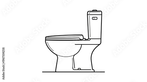 Toilet bowl outline icon design for bathroom restroom and home sanitary plumbing vector graphic concept