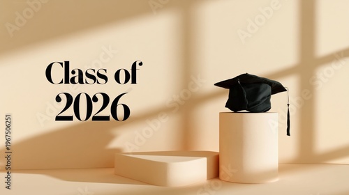 Students Celebrate Graduation With Cap and Sign for Class of 2026 in Bright R...