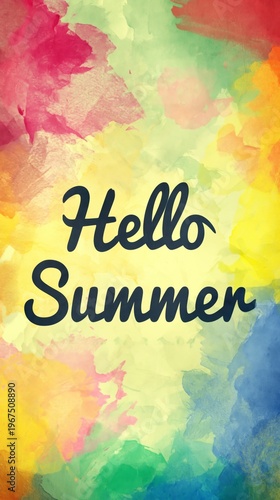 Bright Colors Celebrate Summer With Simple Text and Vibrant Background in War...