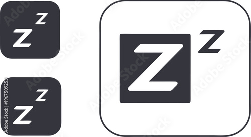 Sleep zzz collection with different sizes black and white