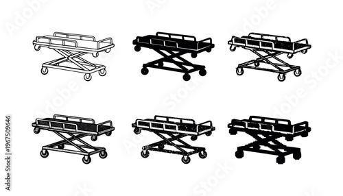 Roadside emergency stretcher on wheels with side rails, built for safely moving patients during rescue operations | Create ONE