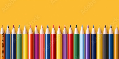 Colorful School Supplies Arranged on a Bright Yellow Background for Creative ...