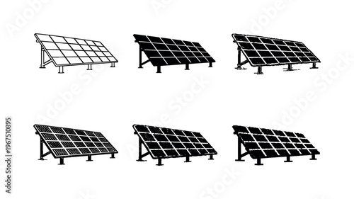 Ground mounted solar panel installation on support stand, designed for large scale energy production | Create ONE image