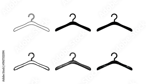 Clothes hanger with curved shoulders and central hook, used to hold and organize garments in a closet