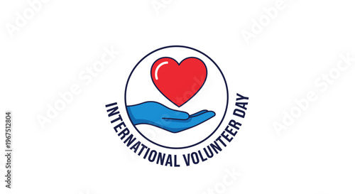 International Volunteer Day logo with heart.