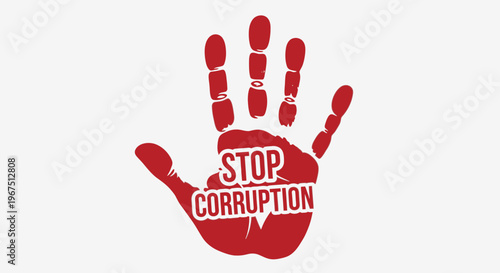 Stop Corruption Social Awareness Campaign Symbol.
