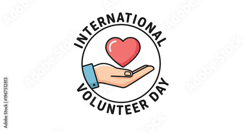 International Volunteer Day awareness campaign logo.