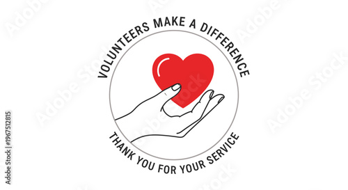 Volunteer appreciation thank you service logo.