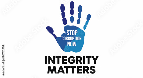 Stop corruption now integrity matters logo.
