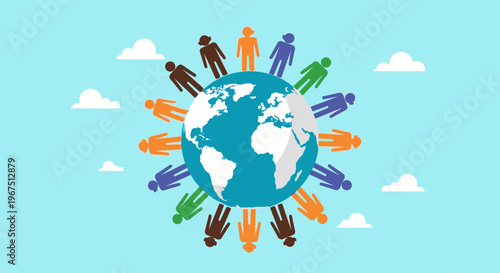 Diverse people around the world united.