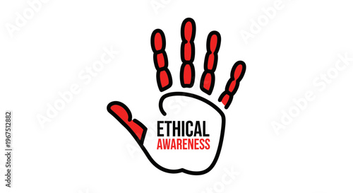 Hand symbol for ethical awareness campaign.