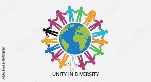 Unity in diversity global community concept.
