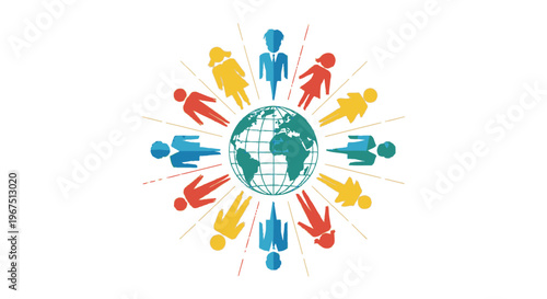 Diverse people around the world unite.