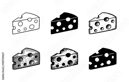 Swiss style cheese wedge with characteristic round holes and firm texture, used in cooking and appetizers