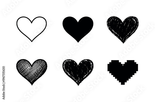 Romantic heart emblem with rounded top curves and tapered bottom point, symbolizing passion and kindness | Create ONE image