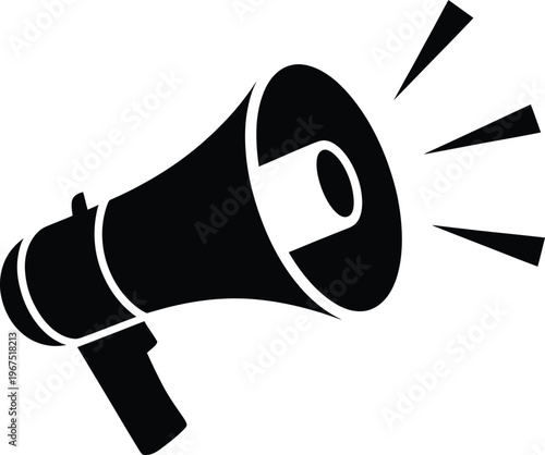 Megaphone icon for public announcement and communication