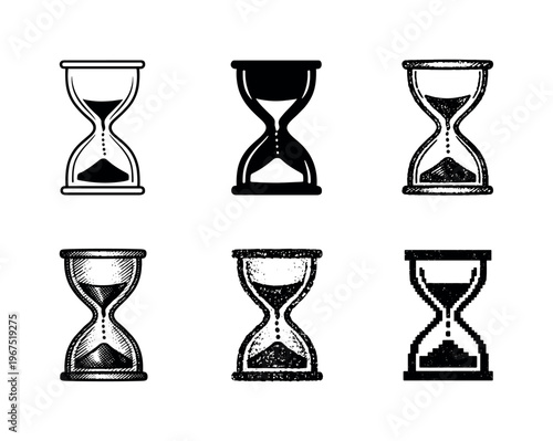 Traditional sand hourglass timer with two glass bulbs and narrow center, used to measure short fixed time periods | Create ONE