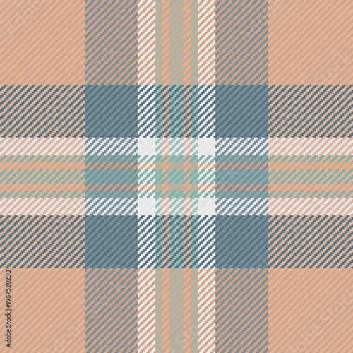 Fold pattern seamless vector, dimensional background fabric textile. Womens fashion plaid tartan check texture in light and orange colors.