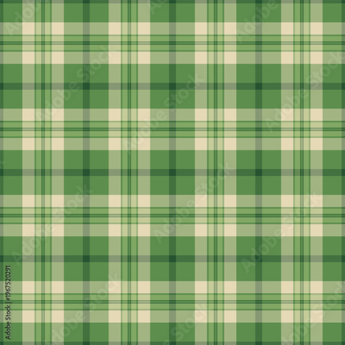 Swatch texture fabric background, bandanna plaid tartan vector. Softness check textile seamless pattern in green and pastel colors.