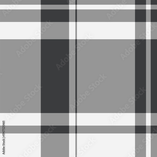 Checked tartan texture pattern, drawing check vector fabric. Lady seamless textile plaid background in vintage gray and white colors.