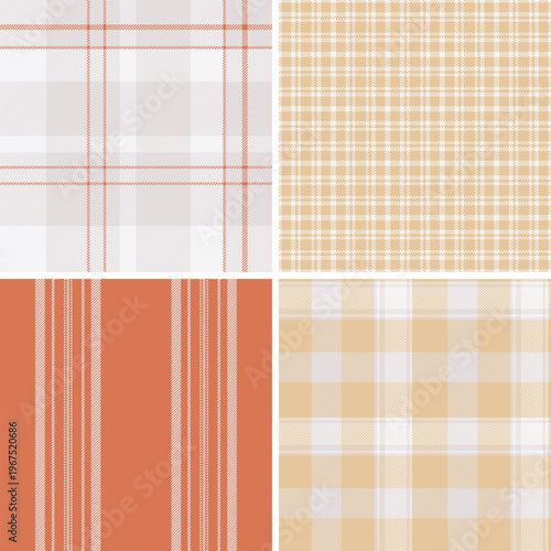 Plaid pack for independent designers and exclusive sewing projects. Vector patterns ideal for garments, scarves, accessories, and digital pattern mockups.