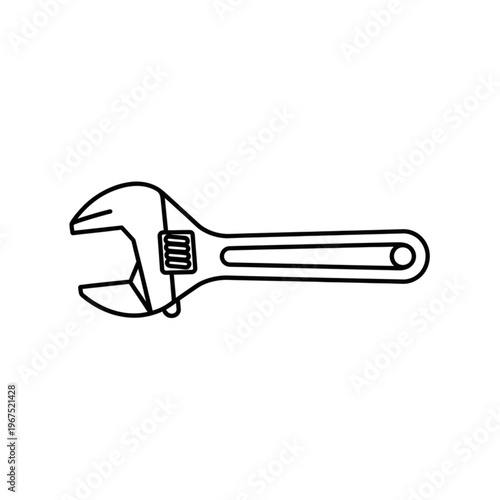 Adjustable Wrench Tool Equipment Illustration.
