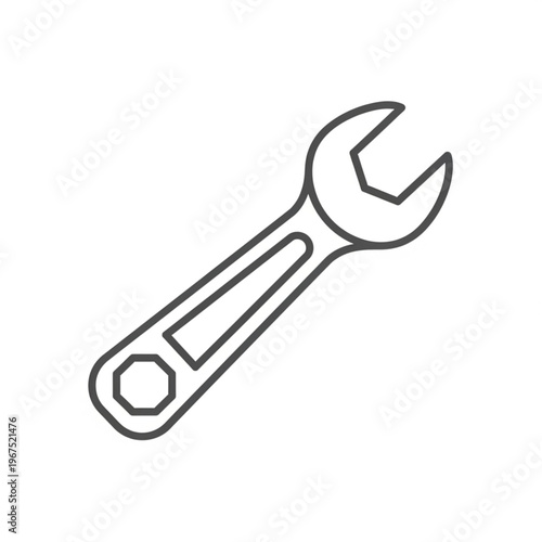 Adjustable Wrench Tool Illustration Simple Design.
