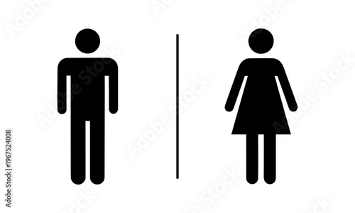 Male and Female Toilet sign Icon for Public Bathroom Vector. WC, restroom, Gender Facilities symbol